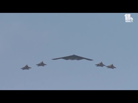 Military flyover pays tribute on Fourth of July