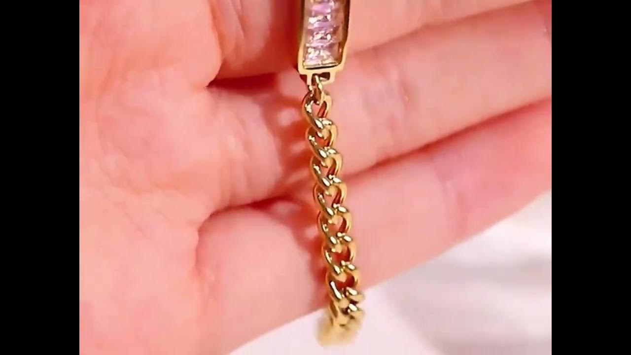 Stainless Steel Gold Plated Colored CZ Zircon Jewelry for Women Gift Hand Chain Waterproof