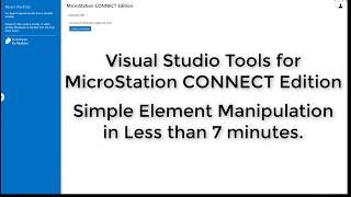 Build A MicroStation CONNECT Edition App in Less than 7 Minutes