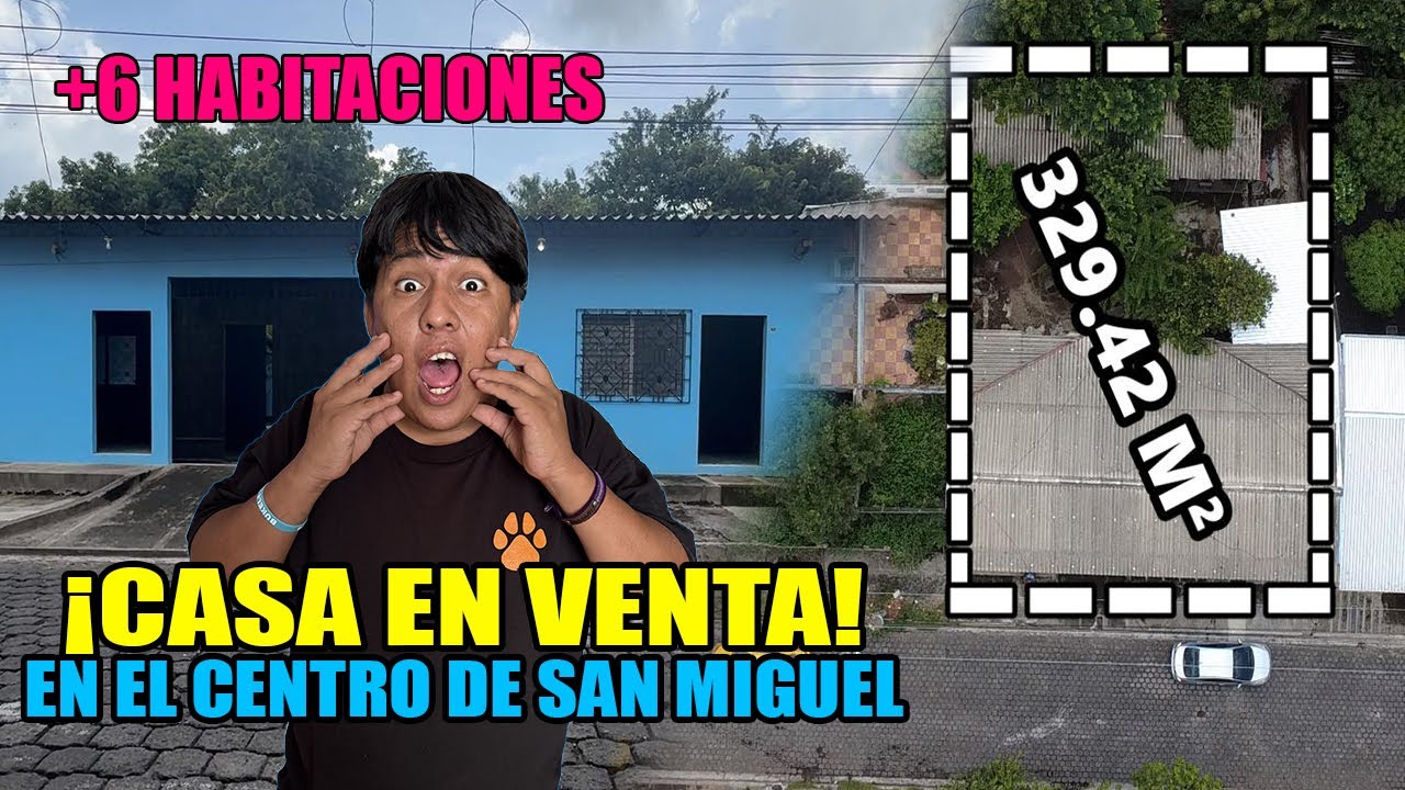 Vendo CASA GRANDE con 6 Habitaciones en el centro de San Miguel a 5 minutos de Metrocentro