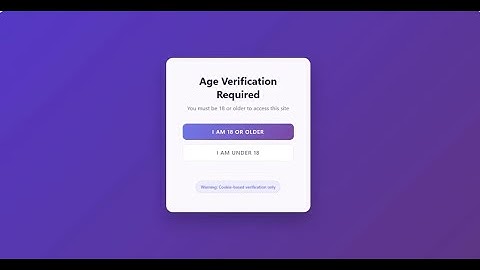 Age Gate Wordpress Plugin  - Simple Integration, Big Impact