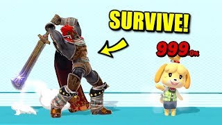 Super Smash Bros. Ultimate - Who Can Survive Ganondorf's Forward Smash at 999%?