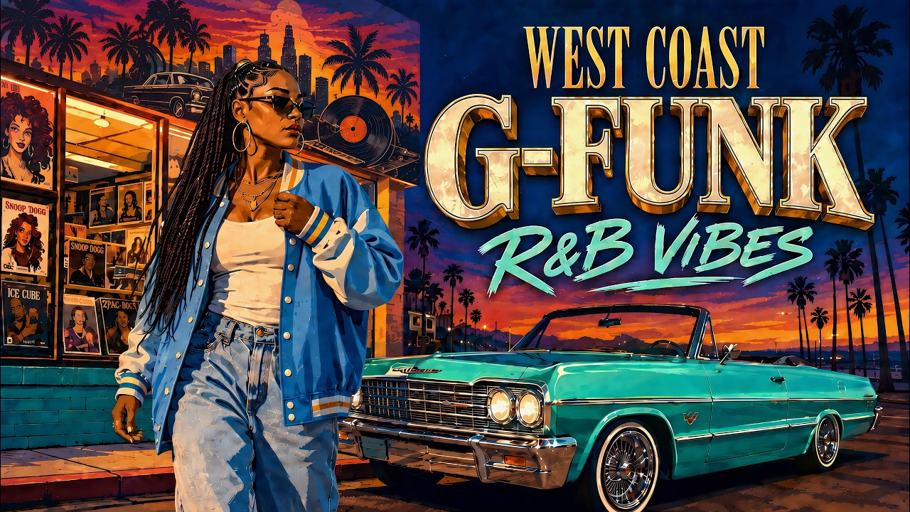 🌴 West Coast G Funk R&B Vibes 🌇 Vinyl Sunset, Lowrider Soul