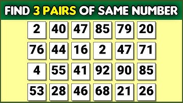 Find the Same Numbers | Dementia Prevention Quiz | Number Search | Find the Odd One Out