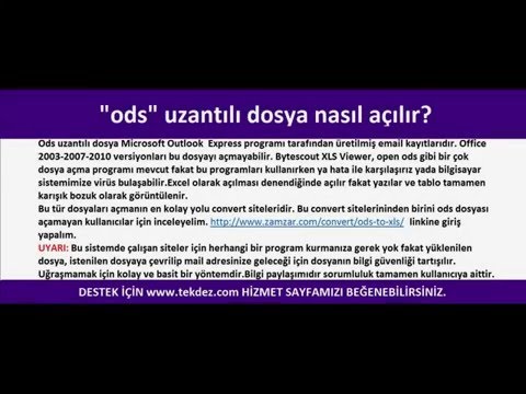 En kolay programsız ods uzantılı dosya nasıl açılır