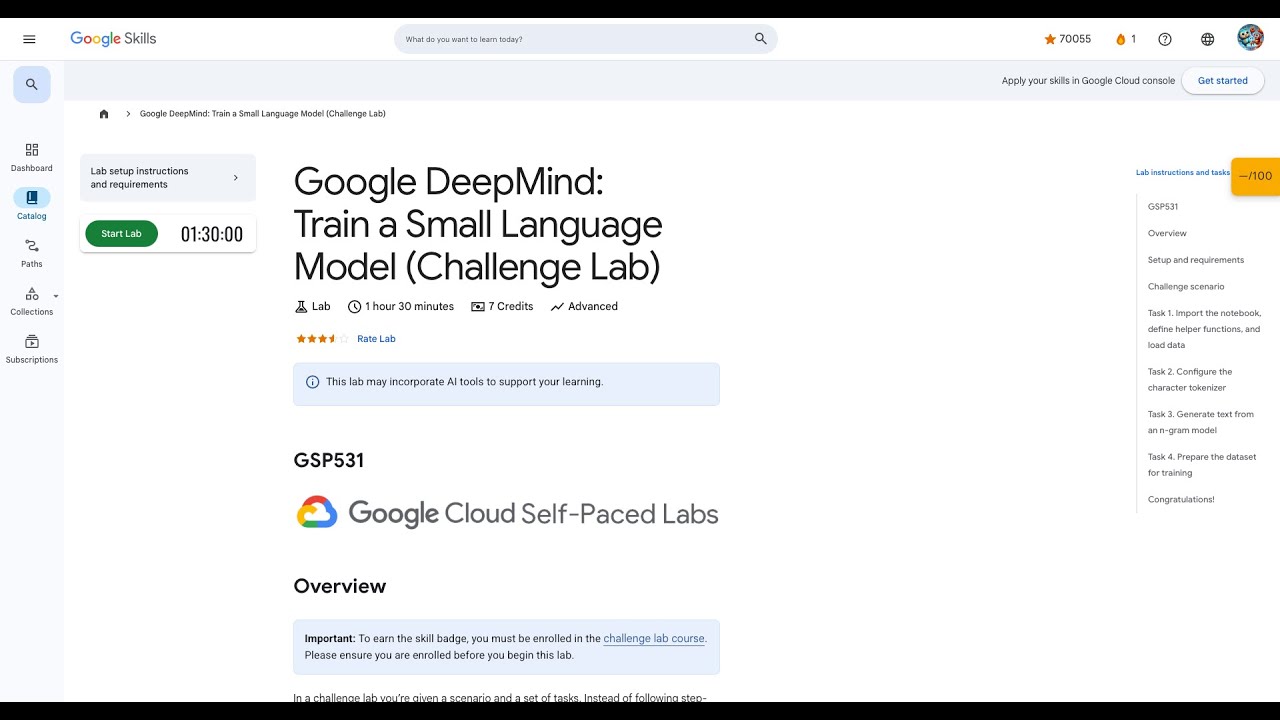 Qwiklabs | Google DeepMind: Train a Small Language Model (Challenge Lab ...