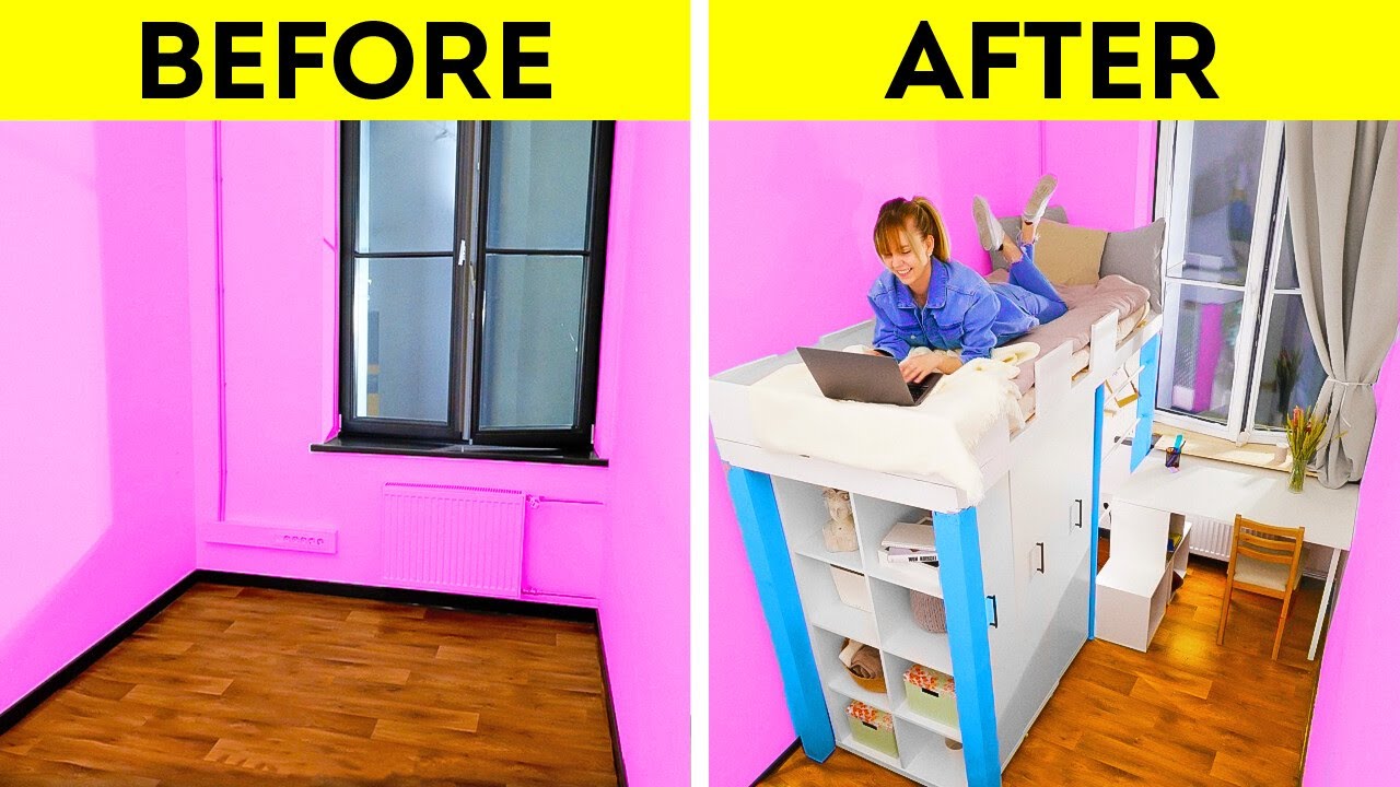 Extreme Bedroom Makeover || Cool Home Decorating Hacks - YouTube