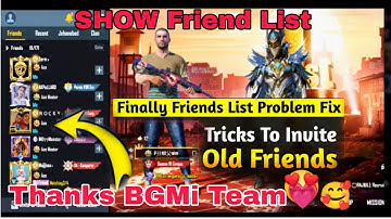 😍FINALLY BGMI FRIENDS LIST 0 PROBLEM FIX 100%🔥THANKS BGMI TEAM 💗💗