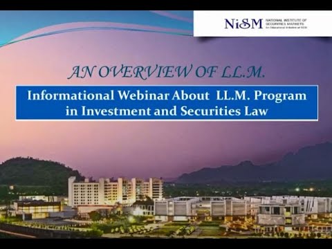 Webinar on LL.M (Investments and Securities Law)