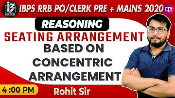 4 PM - Seating Arrangement | IBPS RRB PO/Clerk Pre + Mains 2020 | Rohit Sir Reasoning