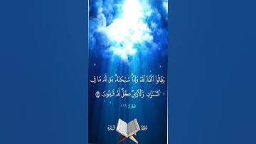 وقالوا اتخذ الله ولدا سبحانه بل له ما في السماوات والأرض كل له قانتون - سورة البقرة آية 116