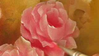 Pintando Rosas - Parte 2 - Ã“leo sobre tela por Shirley Sbeghen