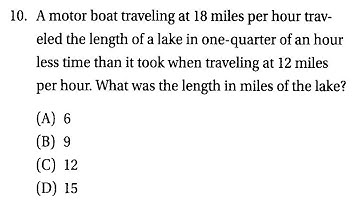 SAT Prep Problem Solving & Data Analysis 4-3 Rate Problems Q10