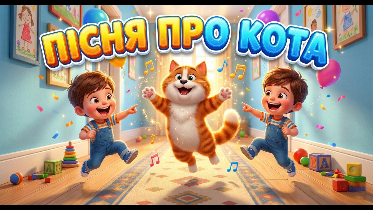 Котик Мурчик 🐱 – Весела дитяча пісенька про кота | Пісні для малюків українською