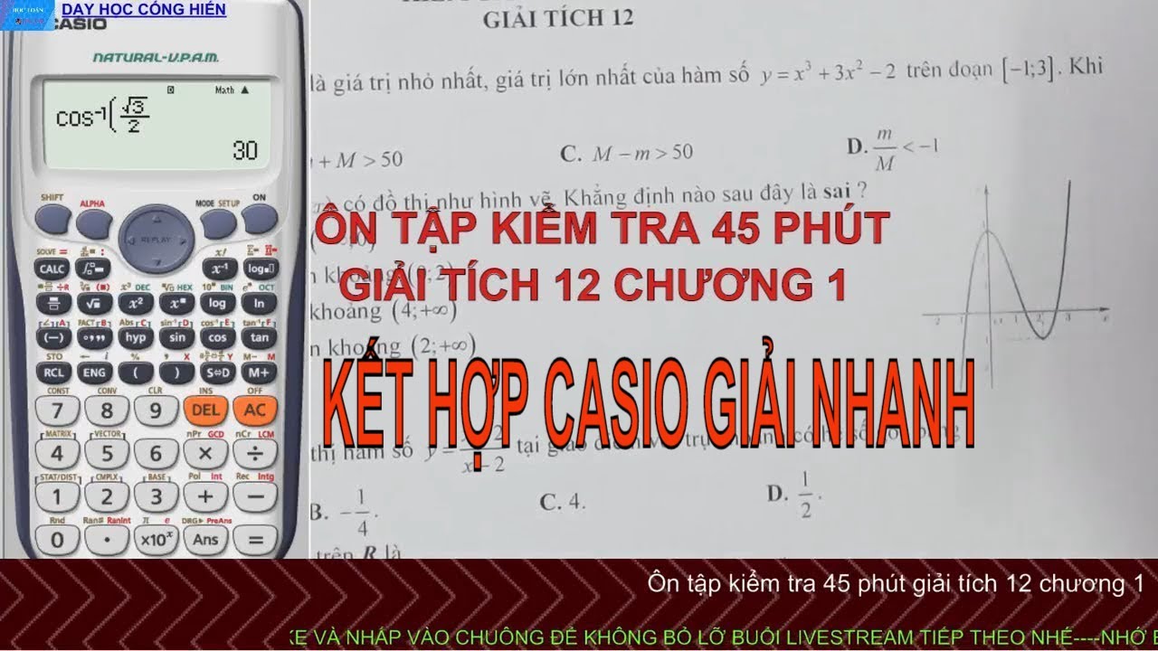 Ôn tập kiểm tra 45 phút giải tích khối 12 chương 1(phần 1)