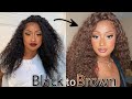 Dying my water wave wig from black to brown 🖤🤎 | Bleach bath attempt | Deyshara Myana