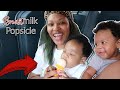 MY 3 MONTH OLD BABY TRIES BREASTMILK POPSICLES! I Made Them With LOVE!!