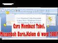 Cara Membuat Tabel,Menambah Baris, Menambah Kolom,Menghapus Baris,kolom di word 2007