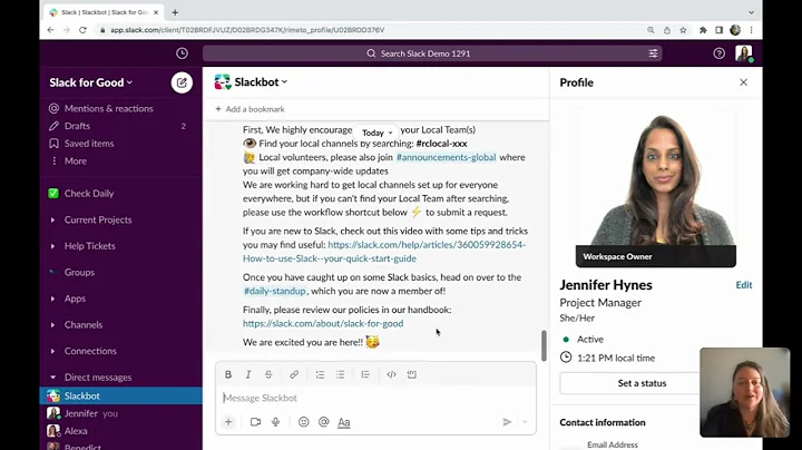 Speed Geek: Welcome New Volunteers with Slack's We...