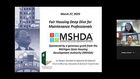 FHCWM Fair Housing Deep Dive for Maintenance Professionals - March 2025