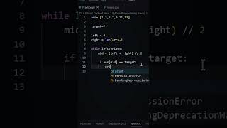 Binary Search in Python 🔍 | Find Faster in O(log n) ⚡ #Shorts #Hero