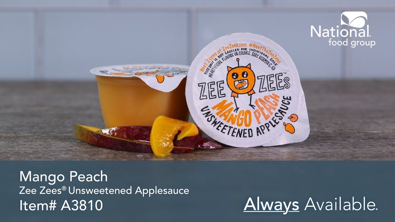 Zee Zees® Unsweetened Mango Peach Applesauce Item A3810 Always