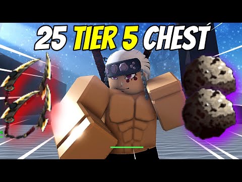 WHAT I GOT FROM FARMING 25 Tier 5 CHEST In Project Slayers update 1.5