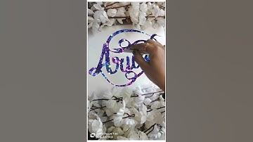 Arushi #beautifulcalligraphy 😊😊Comment your name for name art video #beautifulnameart