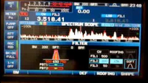 Testing ICOM 7600 Filters in CW mode.