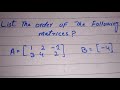 Class 9th maths chapter 1 matrix|| how to find the order of the matrix
