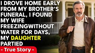 I Drove Home Early From My Brother's Funeral — I Found My Wife Freezing Without Water for...