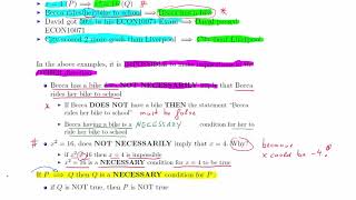 Necessary and Sufficient conditions