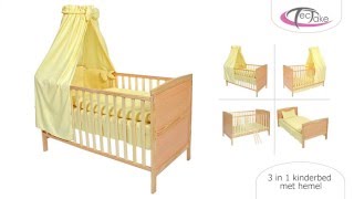 Tectake - 3 In 1 Kinderbed Met Hemel Gele