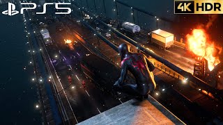 Spider-Man Miles Morale’s (PS5) 4K HDR 60FPS Gameplay- Bridge Scene