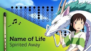 The Name of Life (Spirited Away) on Tin Whistle D + tabs tutorial chords