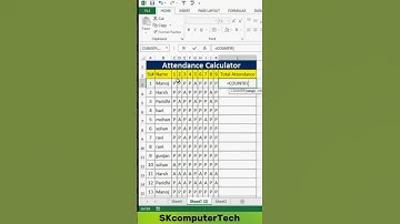 How to Calculate Attendance | Countif Function Use | MS Excel Tips & Tricks #viralshort #excel