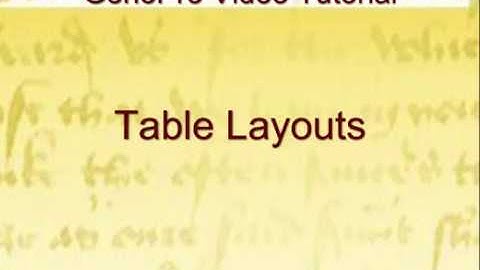 Table Layouts in GenoPro