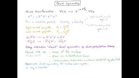 QFT18.2 Chiral symmetry