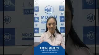 DHRUVI JESADIYA Flutter App Development Course in MDIDM INFOWAY