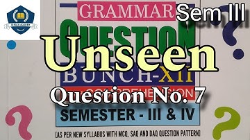 Class XII • Sem - 3 • Unseen • Q No. 7 • Duff & Dutt Solution