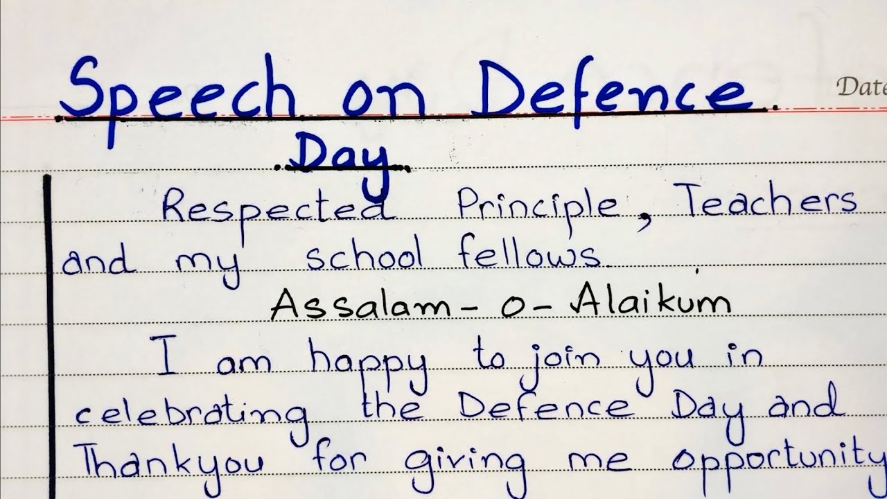 defence day speech in english for class 6