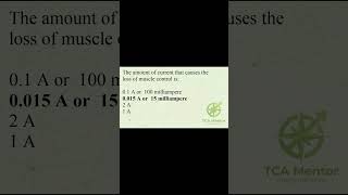 The amount of current that causes the loss of muscle control is