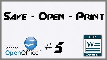 Saving, Opening, Printing - 5 - Introduction to OpenOffice Writer