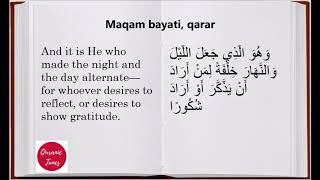 2-How to learn maqamats of reciting Quran - Mustafa Ismail - surah Furqan 62 - maqam Bayati-qarar