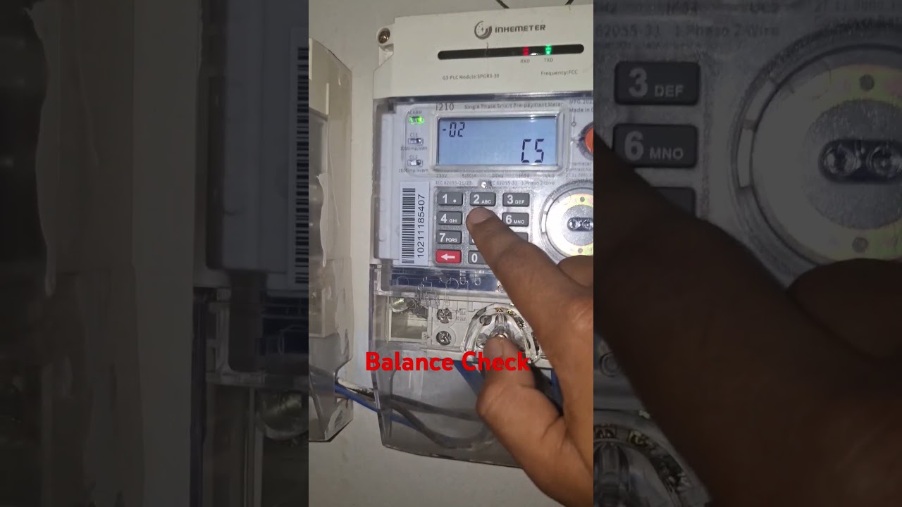 PDB Meter Balance Check, inhemeter. Prepaid meter