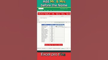 How To Add Mr. and Mrs. Gender In Excel !!if formula in excel #exceltutorial #iffunction #viral