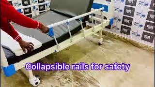 P.M.P.S.® Semi Fowler Bed -1 Function Hospital Bed  | Mattress I Dinning Board I Collapsible Rails