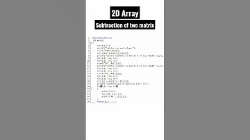 Subtraction of two matrix | 2D array | #shorts #clanguage