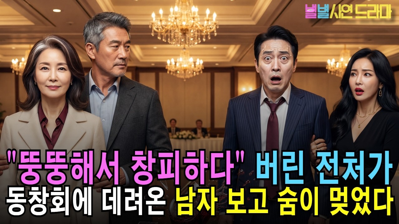 뚱뚱해서 이혼한 전처를 새아내와 동창회에서 만나게 되는데   그 옆에 남자를 보고 숨이 멎어버렸다