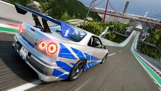 How Far Can The LEGENDARY R34 NISSAN SKYLINE Fly On The Car Jump Arena? screenshot 5
